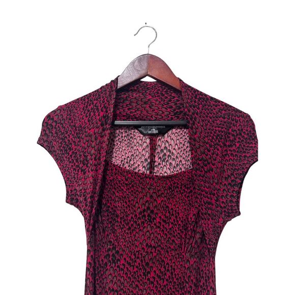 Norma Kamali Snakeskin Jersey Shrug-Style Midi Semi-Formal Dress Red Small - Picture 6 of 10